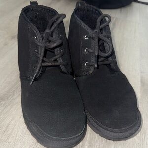 UGG Black Suede Lace-Up Neumel Boots